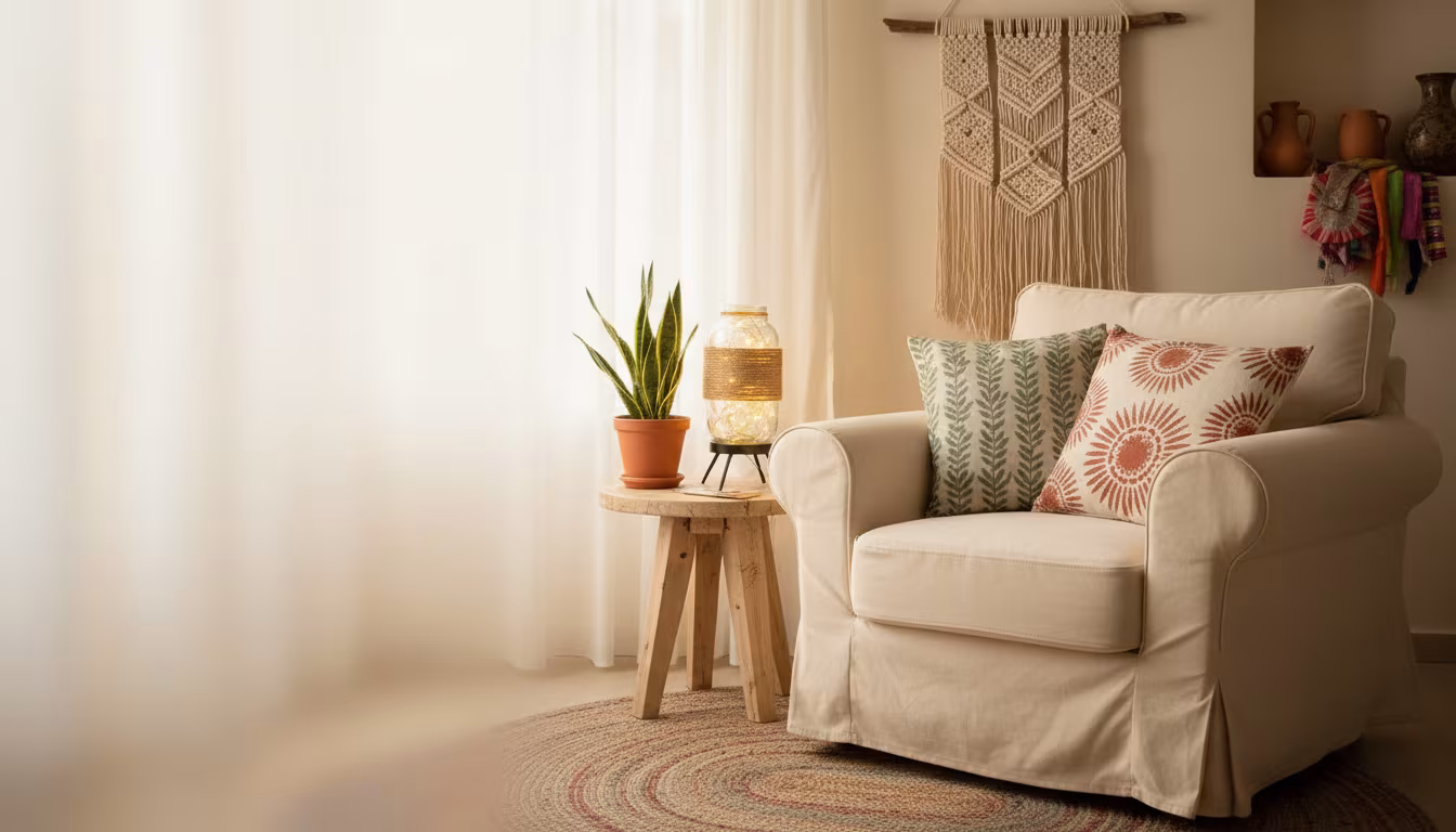 Jüt İp ve Balondan Avize Yapımı Bohem Aydınlatma Tasarımı