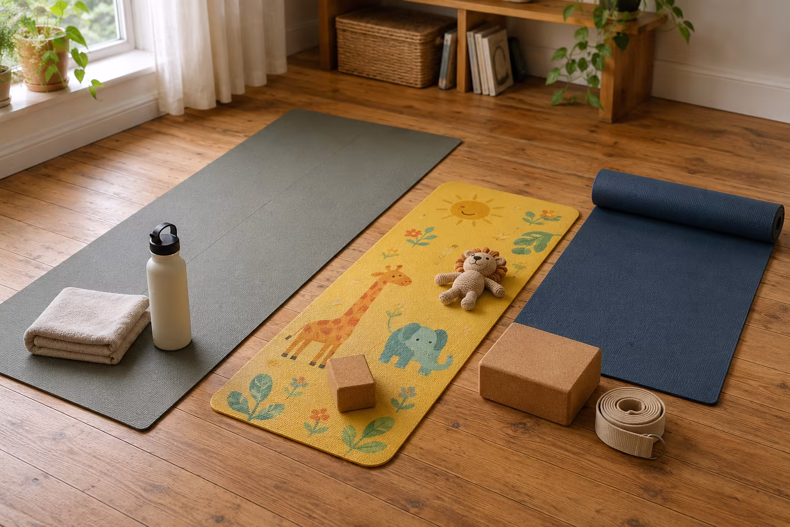 İlk Yoga Matı Seçimi: Kalınlık, Yapı ve Yapışkanlık - Çocuk ve aile için yoga ekipmanı bolumunu gosteren detayli hobi gorseli
