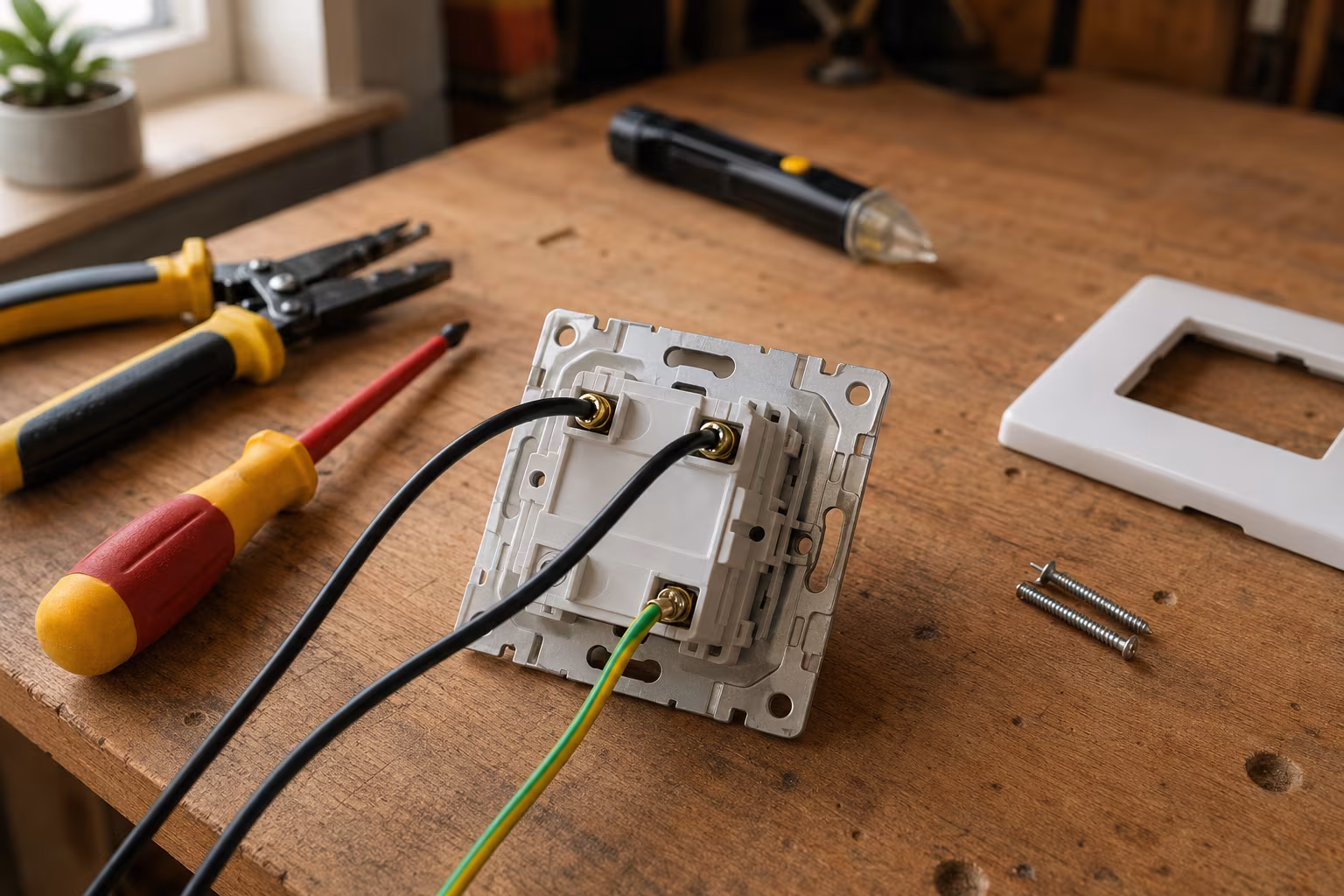 Lamba Anahtarı Değişimi: Elektrik Kesmeden Önce Adımlar - Yeni anahtarı bağlama bolumunu gosteren detayli hobi gorseli