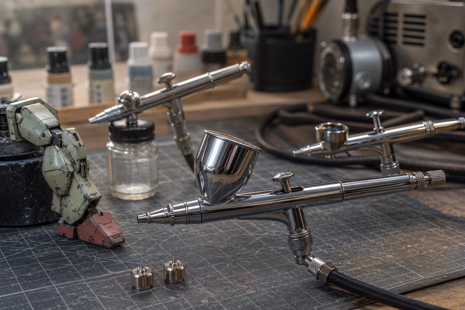 Maket Boyamada Airbrush Başlangıç - Airbrush tabancası: detay seçimi bolumunu gosteren detayli hobi gorseli