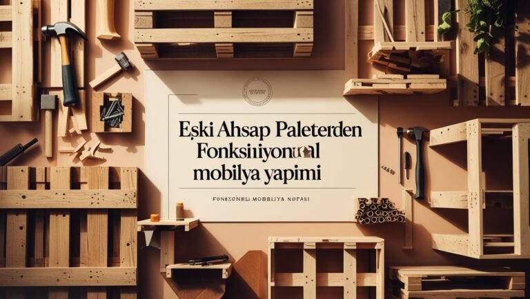 Ahşap paletlerle yapılmış fonksiyonel mobilya tasarımı.