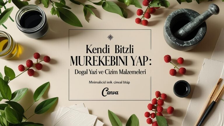 Bitkisel malzemelerden üretilmiş doğal mürekkep çeşitleri, kavanozlar içinde renk tonlarıyla sergileniyor.