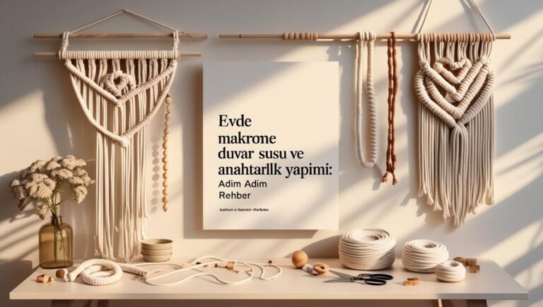 Evde adım adım makrome duvar süsü & anahtarlık yapımı.