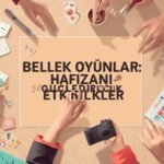 Bellek oyunları kapak görseli, kartlar ve bulmacalar ile masa başında oyun oynayan kişi